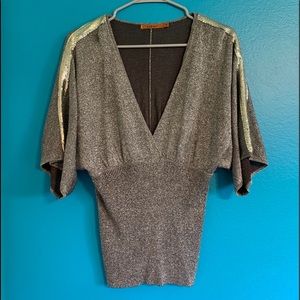 Silver and Black beaded sweater